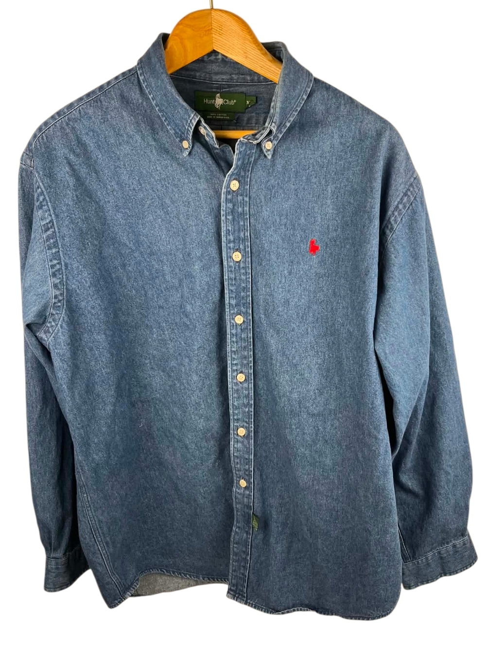 VTG Hunt Club Blue Denim Button Down Shirt - XLT. #286